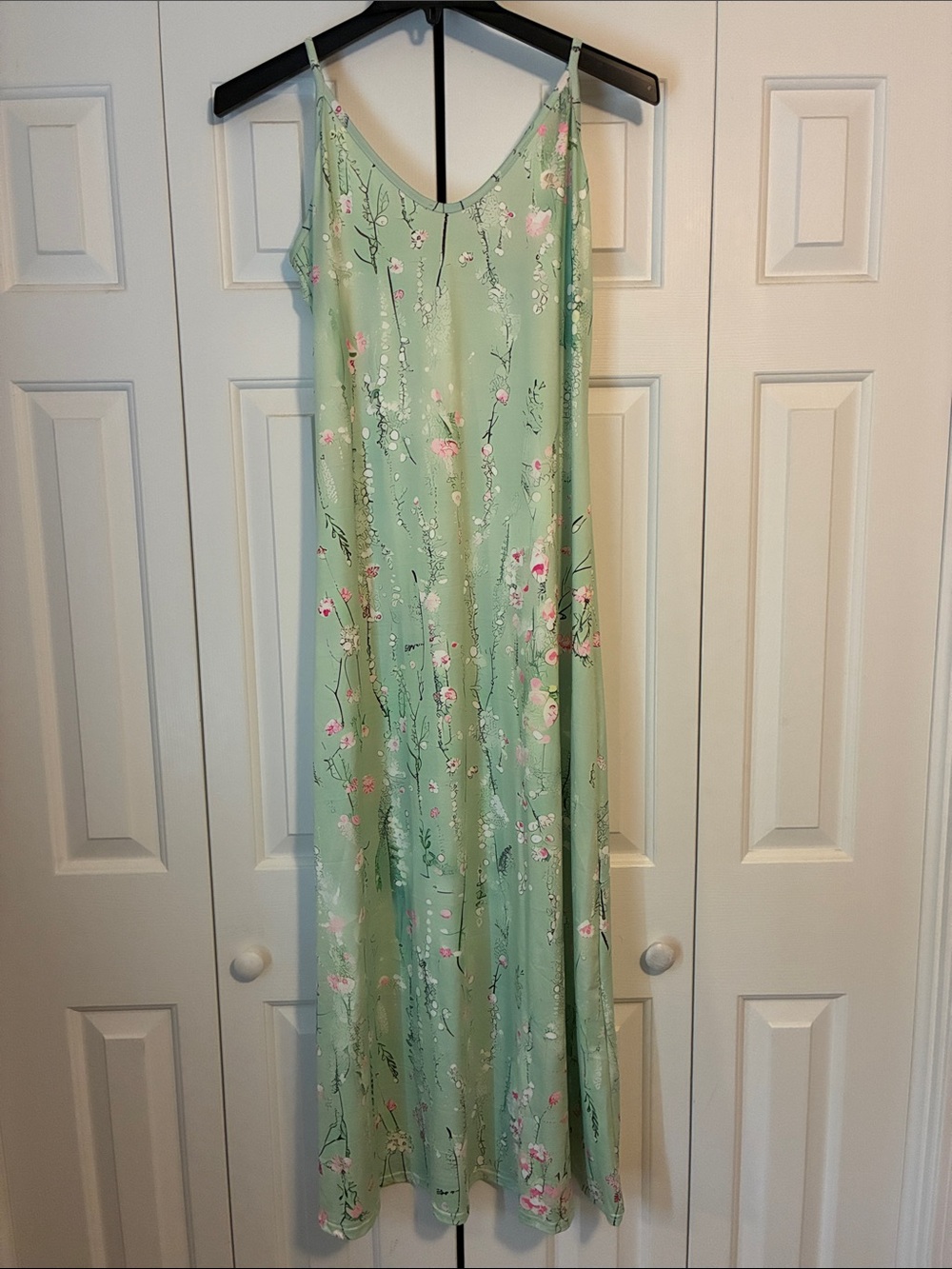 SHEIN Mint Floral Maxi Dress